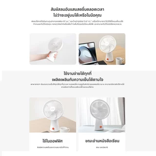 (NEW) Xiaomi Rechargeable Mini Fan การใช้งานได้นาน18.5 | การใช้งานได้แบบ มือถือ + ตั้งพื้น | เสียงรบกวนต่ำ 34dB