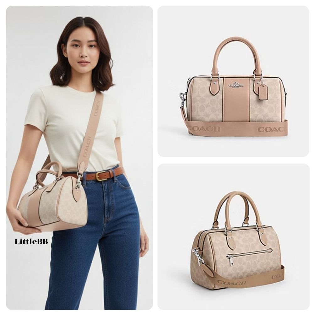 *New Arrival* COACH ROWAN SATCHEL BAG IN SIGNATURE CANVAS (COACH CW376)  #กระเป๋าสะพาย #ทรงหมอน