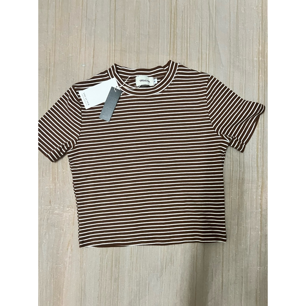 เสื้อลายทางสีน้ำตาลงานป้าย The alner ไชร์ S – โปรปัง