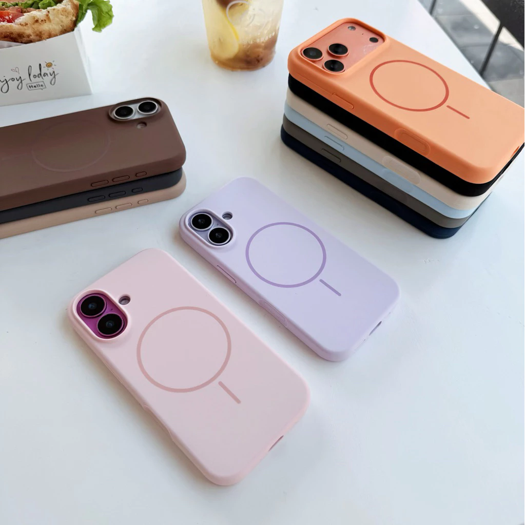 ใหม่ งานกำมะหยี่ เคสซิลิโคนชาร์จไร้สายวงแหวนแม่เหล็ก for iPhone11'12'13'14'15'16'PRO'MAX 7plus 16promax 15Promax 16plus thumbnail 3