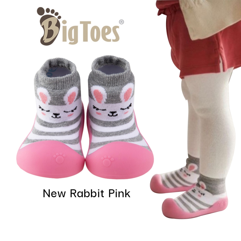 รองเท้าหัดเดิน Bigtoes ลาย New Rabbit Pink รองเท้าเด็กผู้หญิง จากเกาหลี