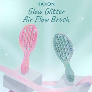 HAXON GLOW Glitter Air Flow Brush แปรงหวีกลิตเตอร์ พกพา ลดผมพันกัน ไม่ดึงผม น้ำหนักเบา