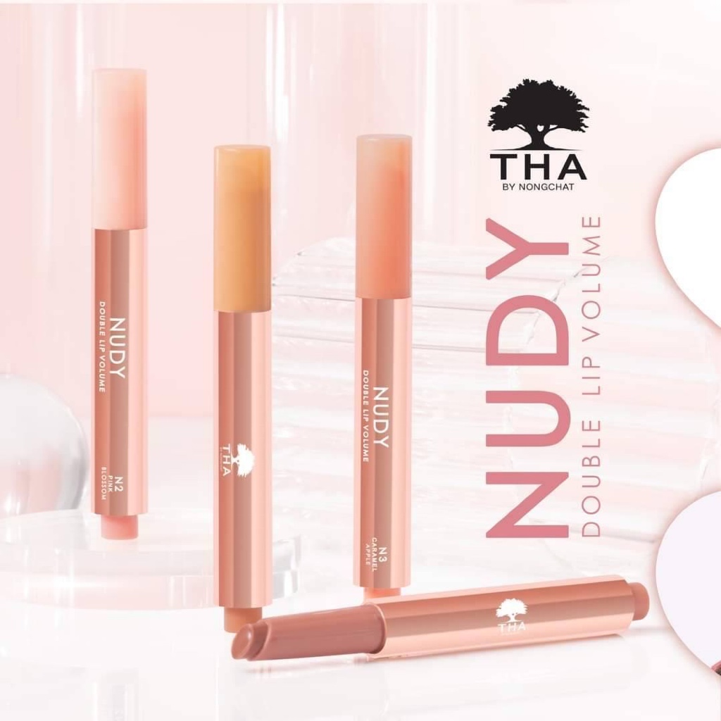 THA by Nongchat Nudy Double Volume 2g. ฑา นู้ดดี้ ดับเบิ้ล ลิป วอลลุ่ม เนื้อฉ่ำวาว ปากอิ่มฟูขั้นสุด โทนนู้ด ราคา ถูกที่สุด ดีลบีเคเค
