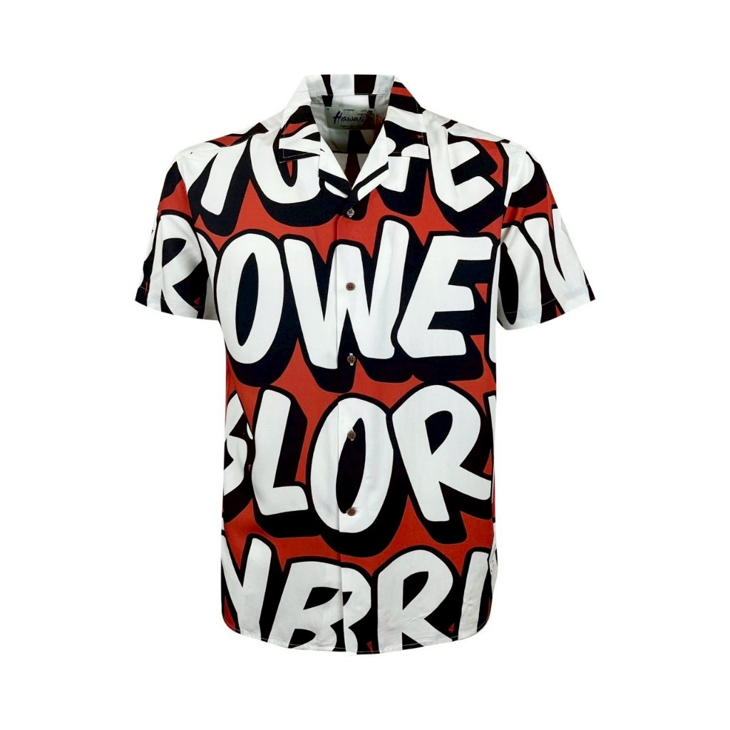 Hybrid Shirt Men  ไฮบริดเสื้อเชิ๊ตผู้ชายแขนสั้น สีแดง (Red) MSS-470RD เสื้อฮาวาย เสื้อเชิ้ตแขนสั้น