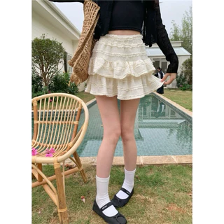 ส่งไวจากไทย กระโปรงลูกไม้ระบาย2ชั้น เซ็กซี่กระโปรงสั้น มีซับในกางเก เซ็กซี่กระโปรงสั้น🎀YOUMI
