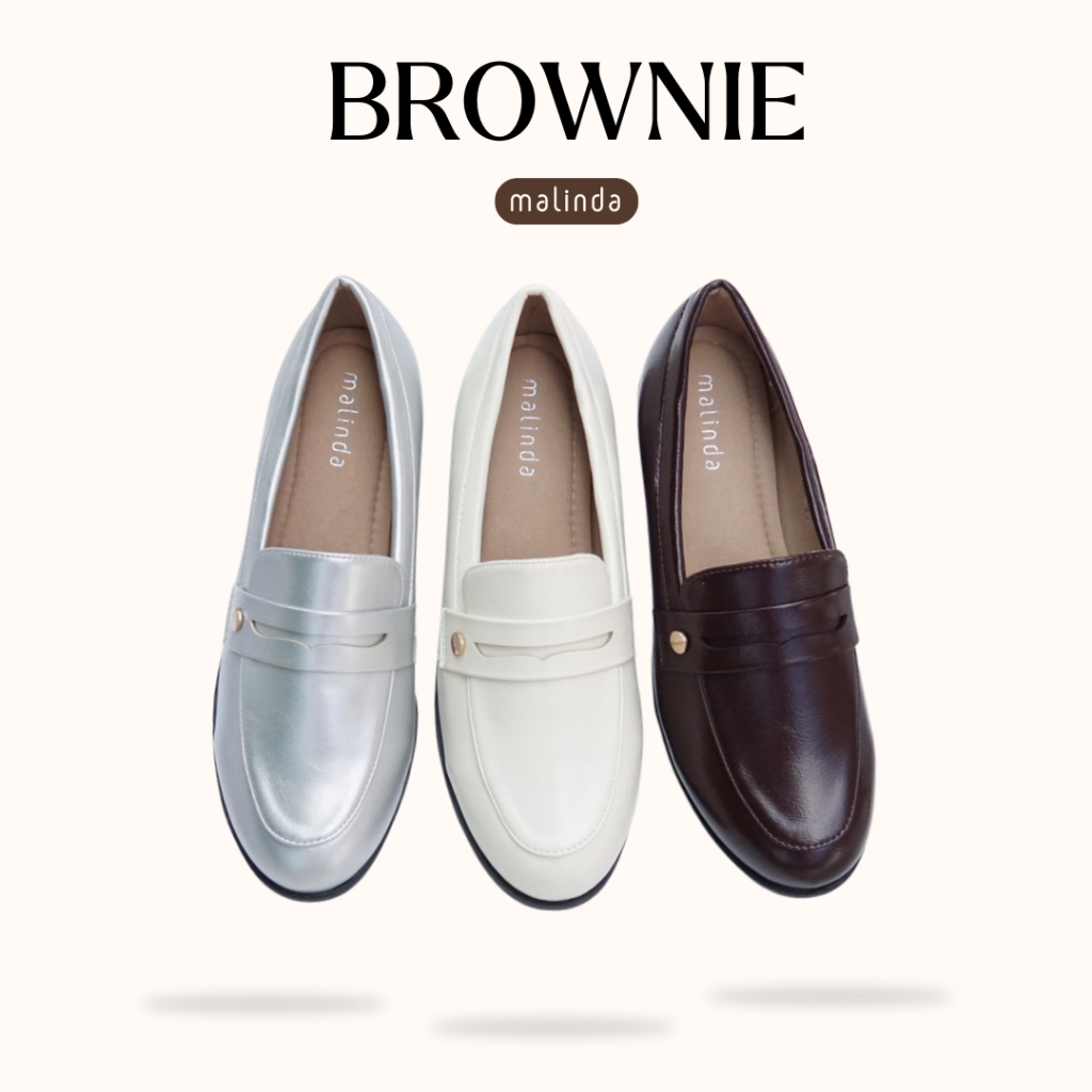 BROWNIE บราวนี่  [สินค้าใหม่] 🌟 รองเท้าทรงโลเฟอร์ พื้นสูง 1 นิ้ว ซับในกำมะหยี่