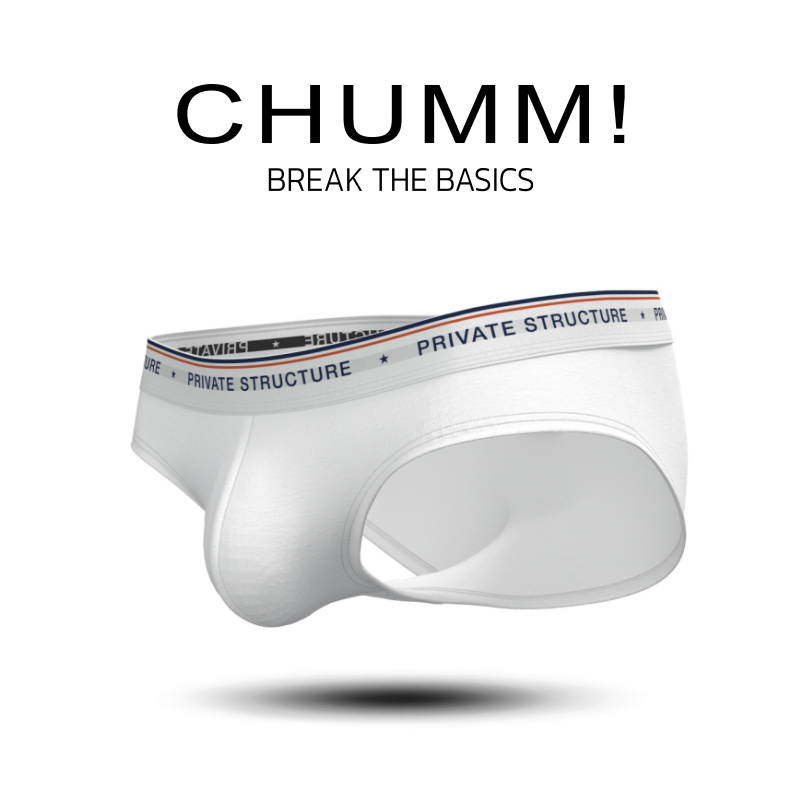 Private Structure กางเกงชั้นในชาย รุ่น CHUMM! Mid Waist Brief - Zephyr White [4630]