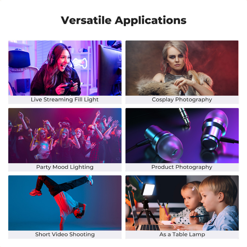 K&F S12R Light RGB Portable Video ไฟRGB12W แบบพกพาพร้อมอะแดปเตอร์ Shoe Mount (KF34.052) - รูปที่ 2