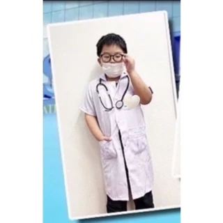 เสื้อกราว์หมอเด็ก ชุดอาชีพเด็ก ชุดหมอเด็ก เสื้อกราว์ Doctor Kids น้อง1ปี-12ปี ราคาโรงงาน พร้อมส่ง เสื้อกราว์หมอDr.kids