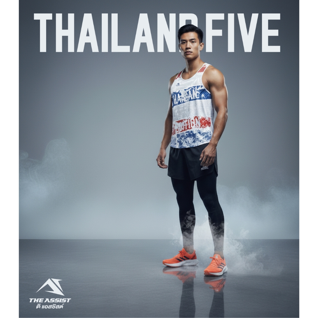 เสื้อวิ่งดิแอสซิสต์ เสื้อออกกำลังกาย Top-Crop-รุ่น TA264 Thailand Five
