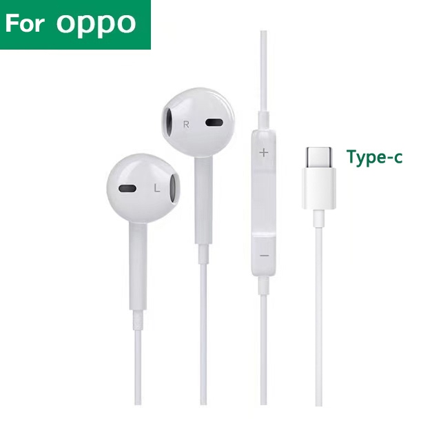 For OPPO Reno หูฟังสเตอริโอ M1 โทรออก ฟังเพลง ปลั๊ก Type-c (รับประกัน 1 ปี)