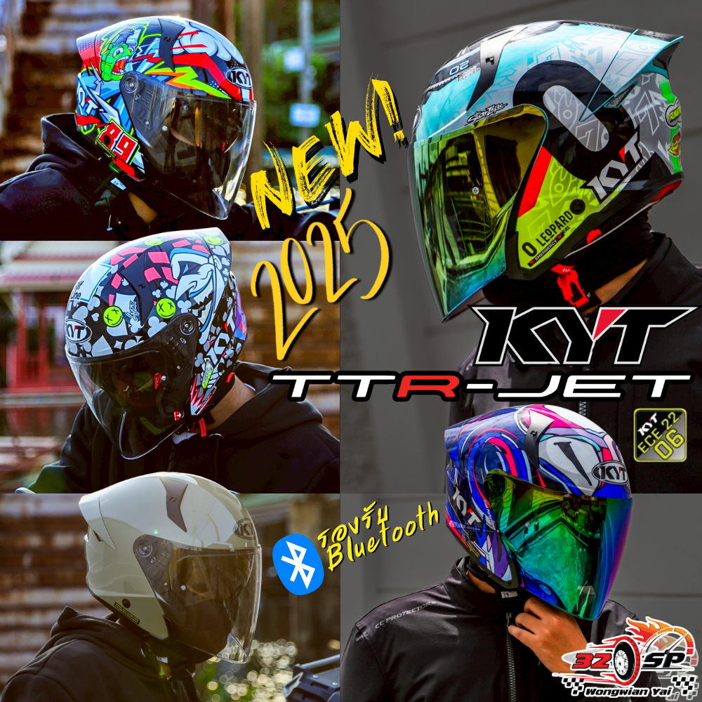 หมวกกันน็อคครึ่งใบ KYT  TTR-JET มาใหม่ 2025!! ECE.06 ของแท้!! ส่งไว!! 320SP.วงเวียนใหญ่!!