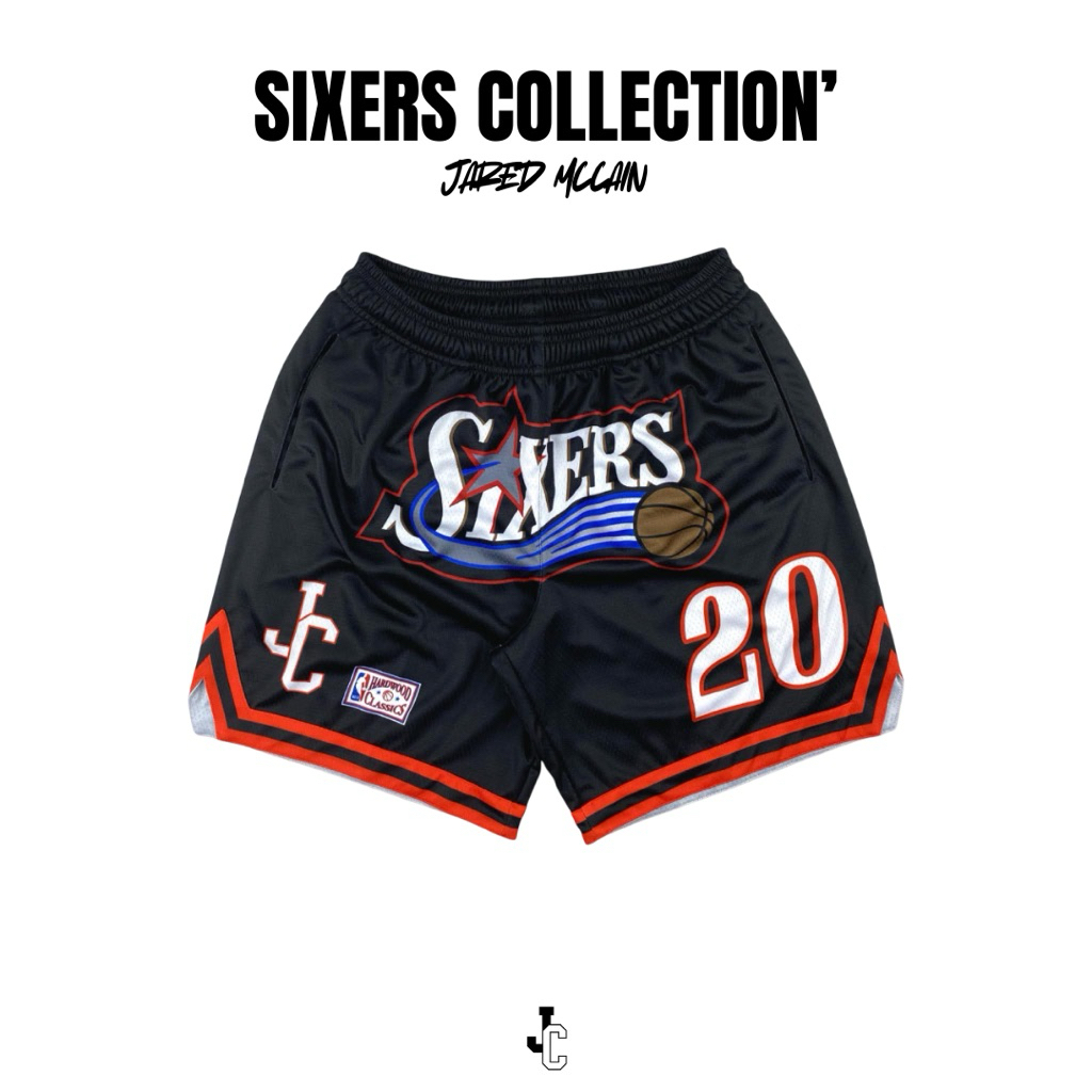 JcooN’ Jared McCain Sixers Collection Basketball Shorts กางเกงบาสขาสั้น กางเกงบาส NBA