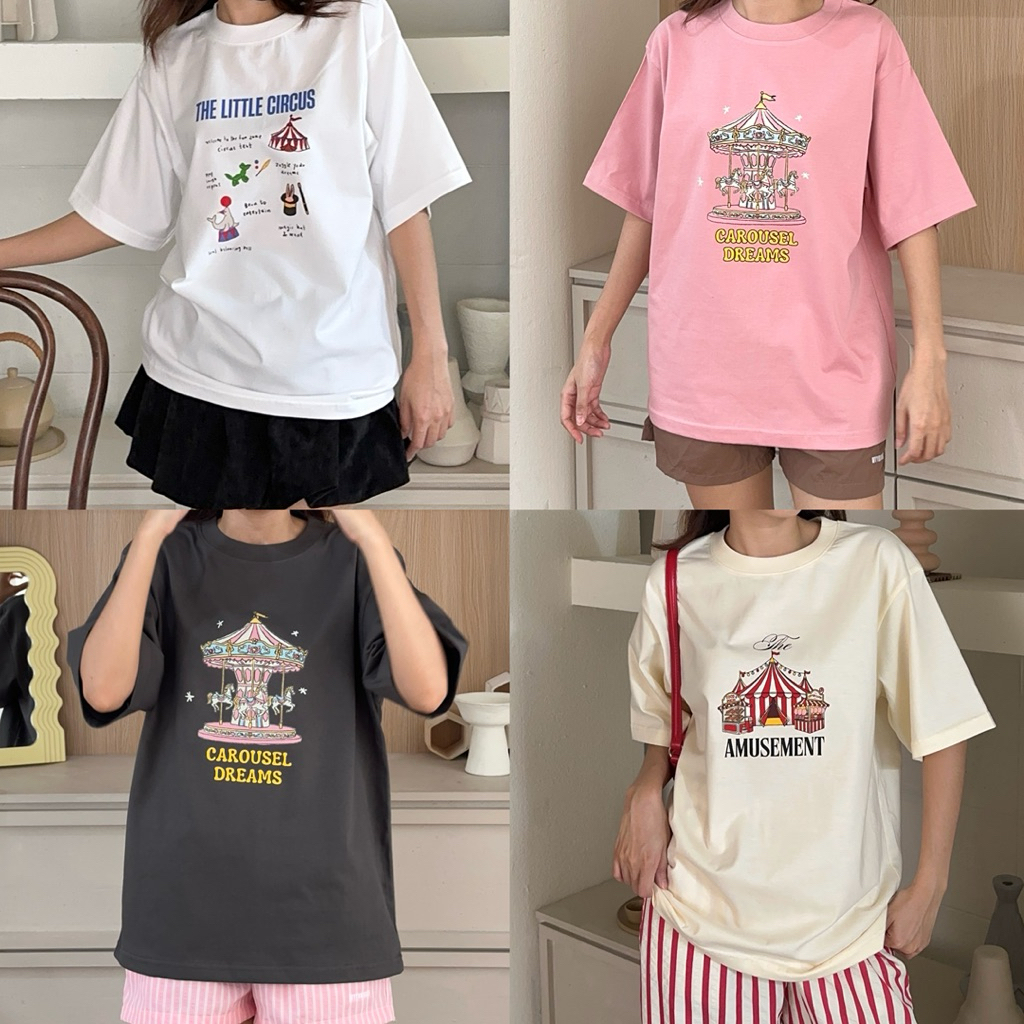 myyoungs - Dreamy Amusement เสื้อยืดโอเวอร์ไซส์