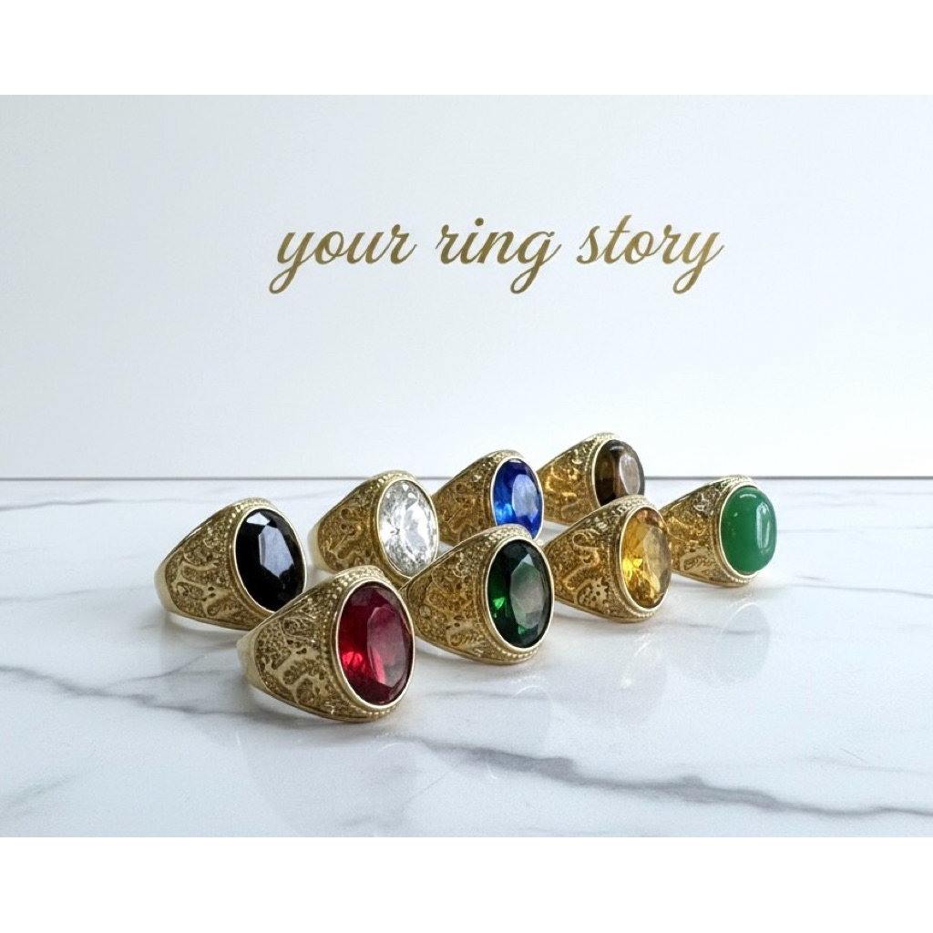 🐉 แหวนพลอย สแตนเลสลายมังกร เลเซอร์ 18k 🐉