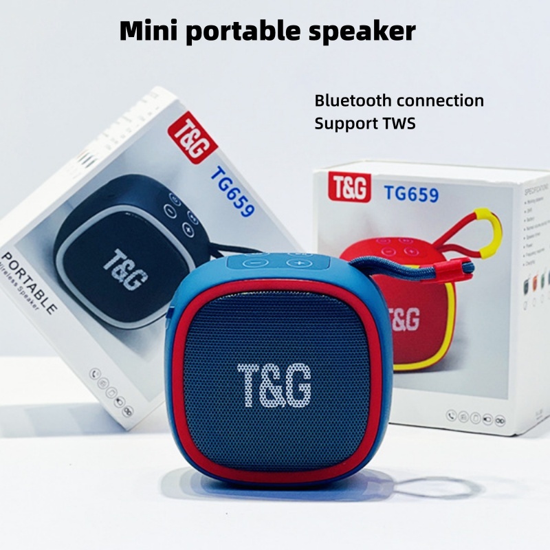 ลำโพงบลูทู ธ กลางแจ้งแบบพกพาใหม่ TG659 ｜ มินิลำโพงขนาดเล็กเสียบการ์ดหน่วยความจำ ｜ บลูทู ธ 5.3