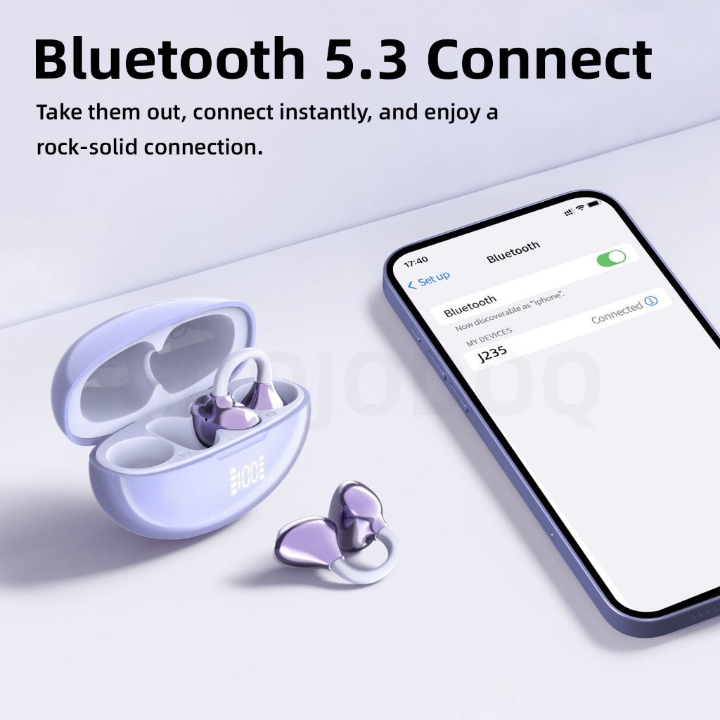 GOOJODOQ Clip-on Wireless Earphones Bluetooth 5.3 Stable Connection Intelligent Touch and AI Assistant Adjustable Hook ราคา ถูกที่สุด ดีลบีเคเค แกลเลอรีภาพที่ 8