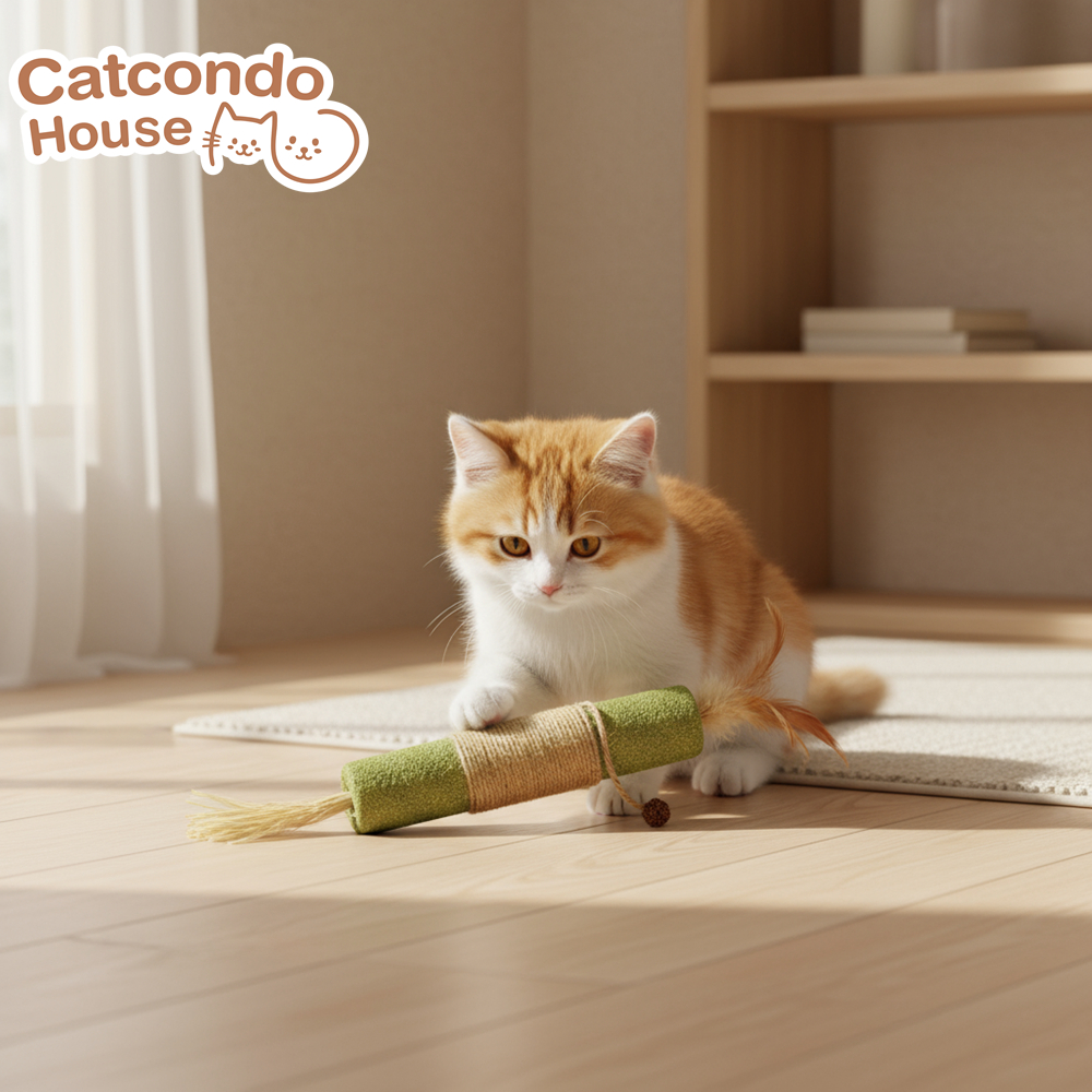 Cathouse catnipแท่งไม้+หัวกลม , แท่งไม้ทาทาบิ22cm , แท่งcatnip31cm ของเล่นแมวกัดเล่นจากไม้ matatabi และ catnip