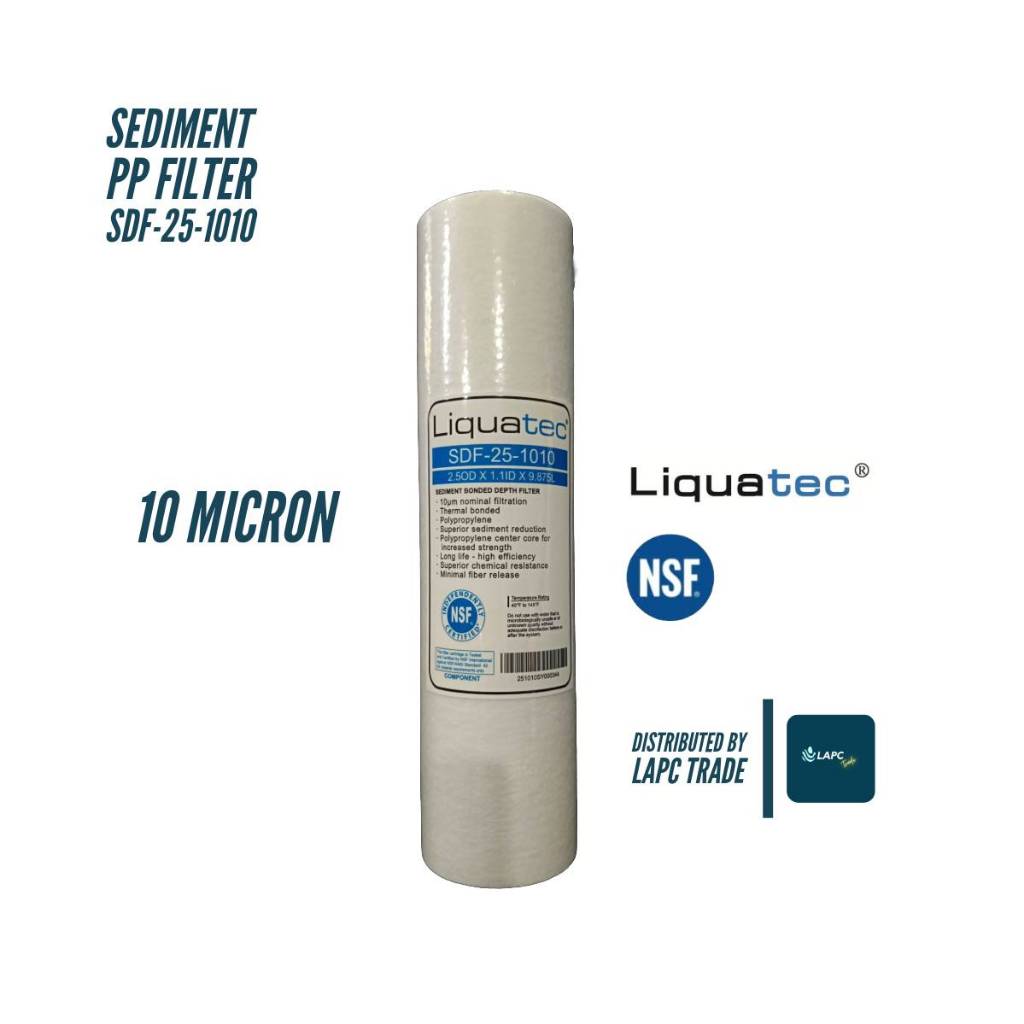 Liquatec ไส้กรองน้ำดื่ม PP ขนาด 10 นิ้ว ความละเอียด 10 ไมครอน (µm)