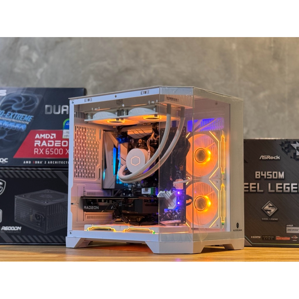 คอมเล่นเกมส์ RYZEN 5 5500 + RAM 16 GB + RX6500 XT 4 GB