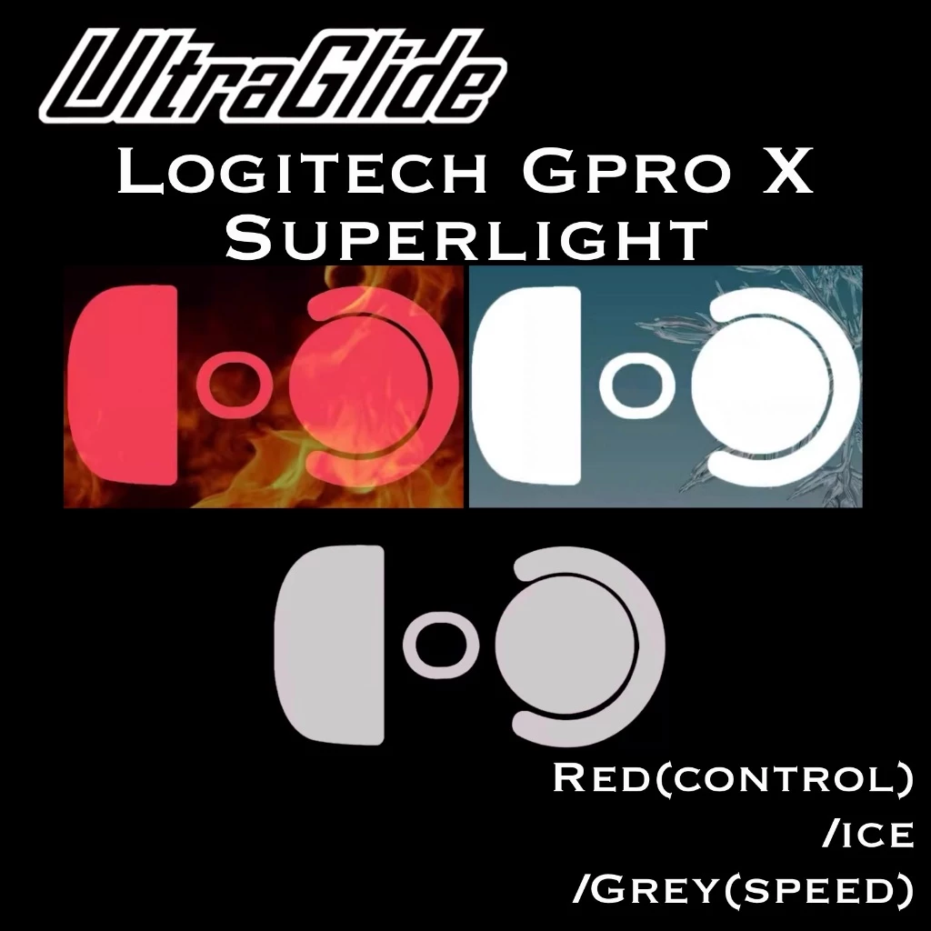 ฟีทเมาส์ Ultraglide สำหรับ Logitech GPro X Superlight - Red/Gray(RS2)/ICE [Ultraglide Mouse Skates]