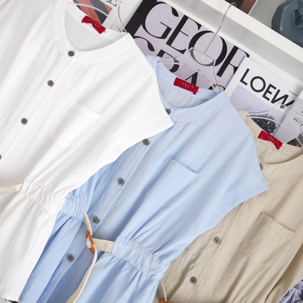 Lawyer Store | [ 724197 ] เสื้อกระดุมหน้า แต่งเข็มขัด ปรับความยาวได้ เสื้อเเขนสั้น เสื้อทำงาน ใส่ทำงาน ใส่เที่ยว - รูปที่ 6