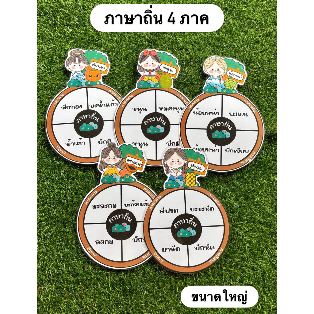 สื่อการสอนภาษาถิ่น 4 ภาค ภาคกลาง ภาคเหนือ ภาคอิสาน ภาคใต้ (ซื้อเป็นชุดถูกลง 57฿)