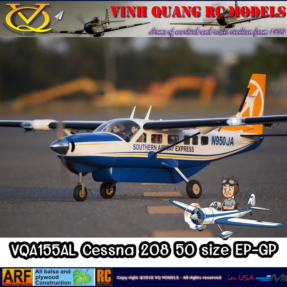 VQ MODEL Cessna 208 50 size EP-GP (ลองทักราคาหน้าร้านดู)