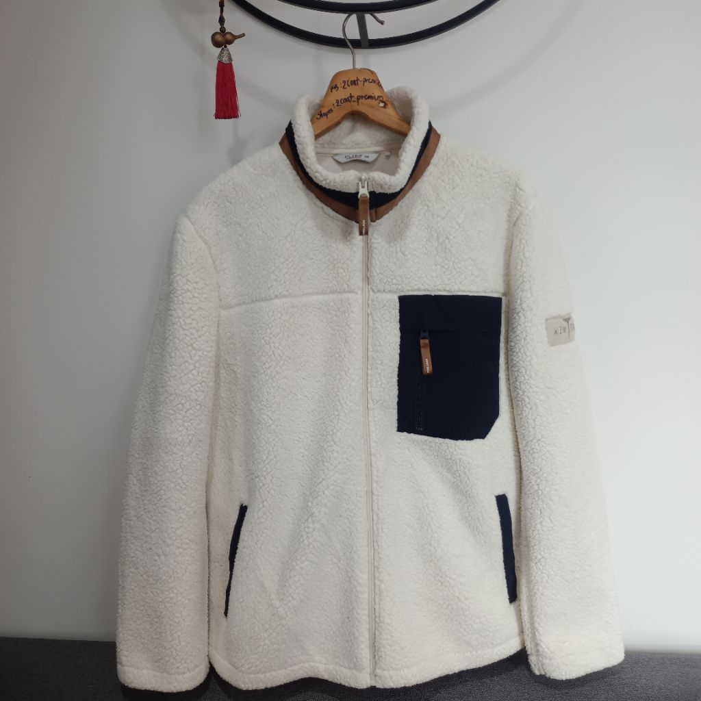 Olzen เสื้อกันหนาว ผ้าขนแกะ Sherpa แท้ #มือสอง