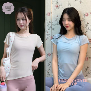 GOOD ENERGY CLUB - CLOUDY-COVER TOP [0340] เสื้อคลุมออกกำลังกาย ผ้าตาข่าย (14F-14I)