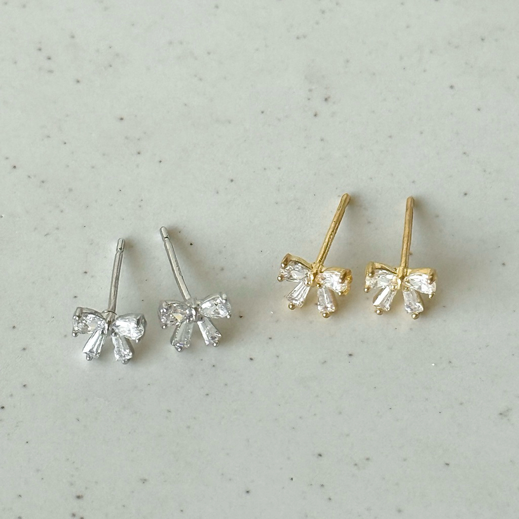 Socrush.bkk | TINY BOW earrings | SE-046 | ต่างหู โบว์ เพชร