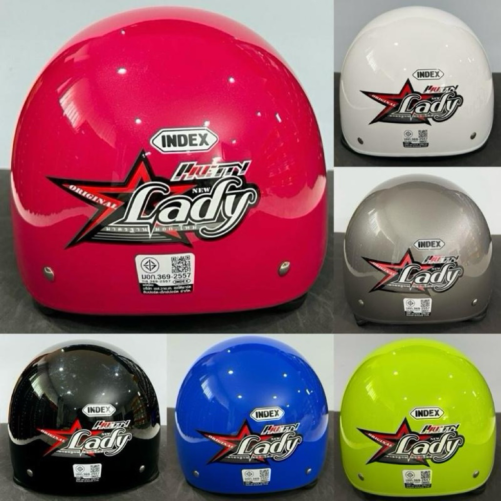 INDEX หมวกกันน็อคครึ่งใบ #อินเด็กซ์ Lady กระจกหน้า เลือกสีได้ พรีไซส์