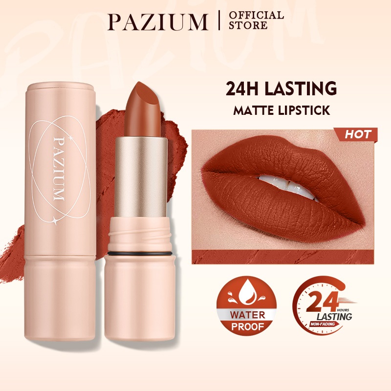 PAZIUM ลิปสติกติดทนนาน ลิปสติกจูบไม่หลุด Lipstick ลิปสติกเนื้อแมท ลิปแมตต์ ติดทนนาน 24 ชม.