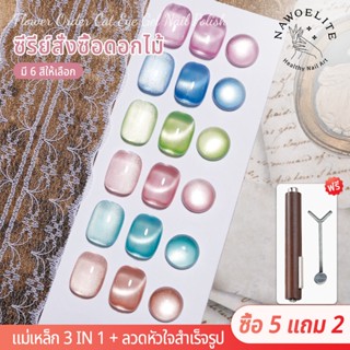 Nawoelite สีลูกแก้ว สีทาเล็บเจล กลิตเตอร์ 6สี สีแมวตาเจลทาเล…
