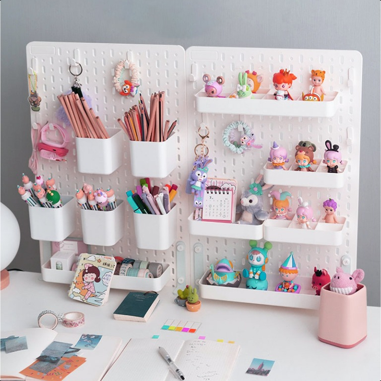 Cajojo Pegboard ขาตั้งกระดานปักหมุด แผ่นวางของติดผนัง แบบติดผนัง อเนกประสงค์ DIY fit IKEA SKADIS