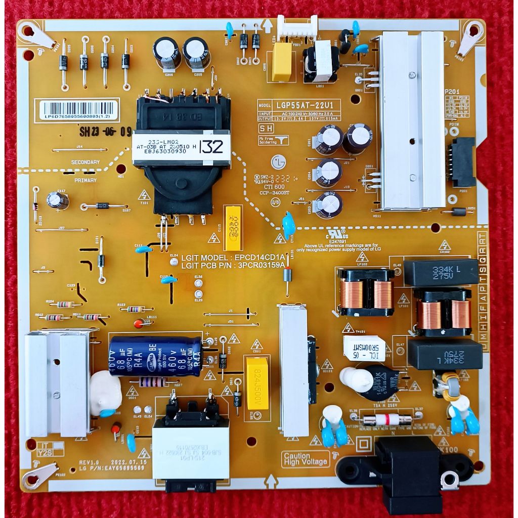 เพาเวอร์ซัพพลายทีวี LG รุ่น 55UR8050PSB , 55UR7550PSC , 55UT8050PSB พาสบอร์ด EAY65895569