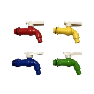 ก๊อกบอลสนามแฟนซี ( พลาสติก PVC )ขนาด 4 หุน(1/2”) ,6หุน(3/4) หุน(คละสี) หัวก๊อกล้างจาน ก๊อกน้ำติดผนัง ก๊อกบอลสนาม