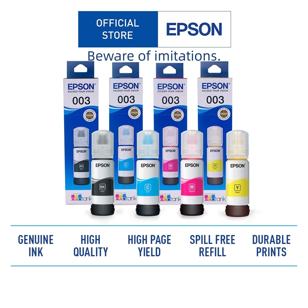 Epson หมึกแท้รุ่น T00V (003) Ink Bottle BK / C / M / Y และ PACK 4 สี