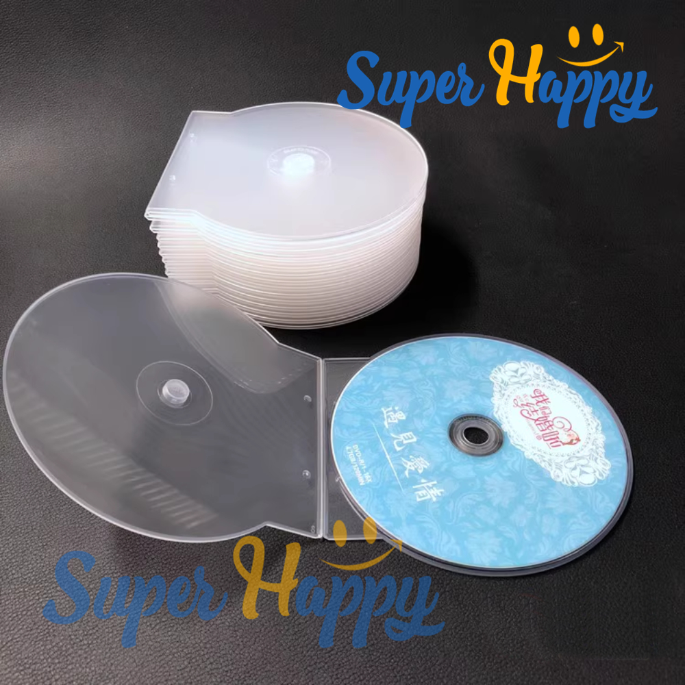 กล่องใส่แผ่น CD/DVD (5/10 แผ่น) ทรงกลม สีขุ่นโปร่ง | พลาสติก PP น้ำหนักเบา ป้องกันรอย ขนาดมาตรฐาน