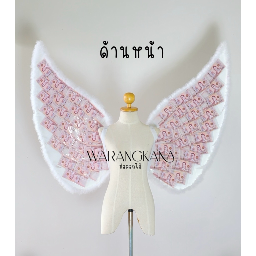 ปีกนางฟ้าใส่ธนบัตร 100 ใบ