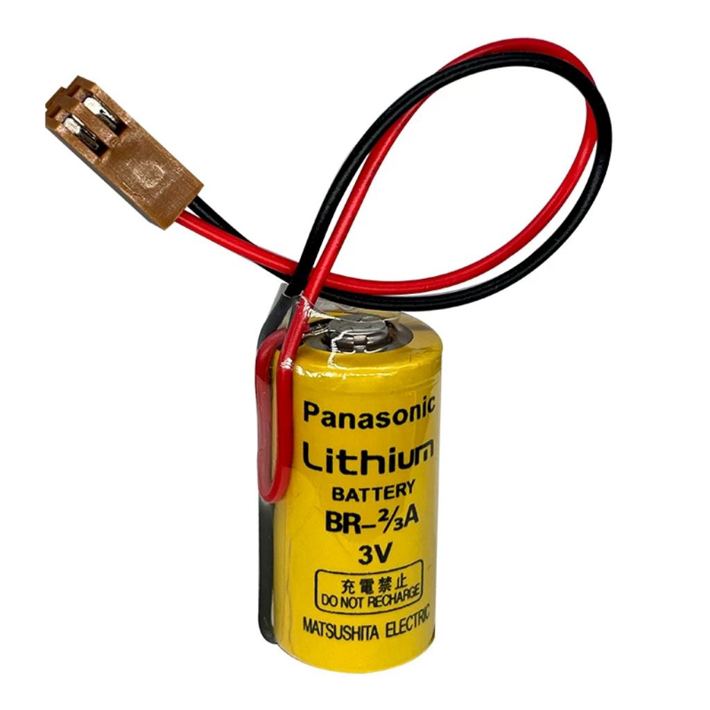 พร้อมส่ง BR-2/3A 3V แจ็คน้ำตาล Panasonic BR-2/3A 2/3A-Size 3 Volts (3V) 1200mAh (1.2Ah)สั่งเลย ส่งเล