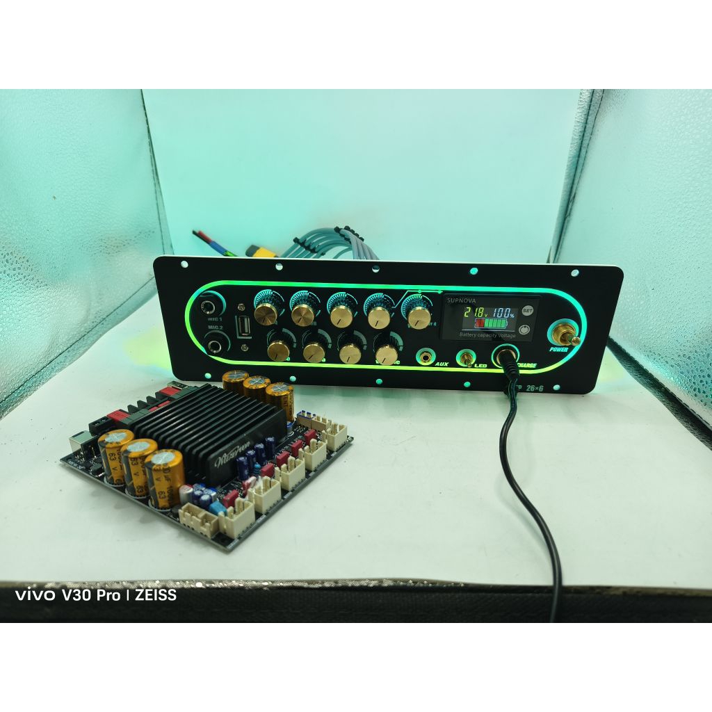 ชุดเพลท USB600 โม ย้ายสาย พ่วงคาราโอเกะ วัดแบตดิจิตอล สำหรับแบตโวลสูง รองรับแบตได้ถึง12s