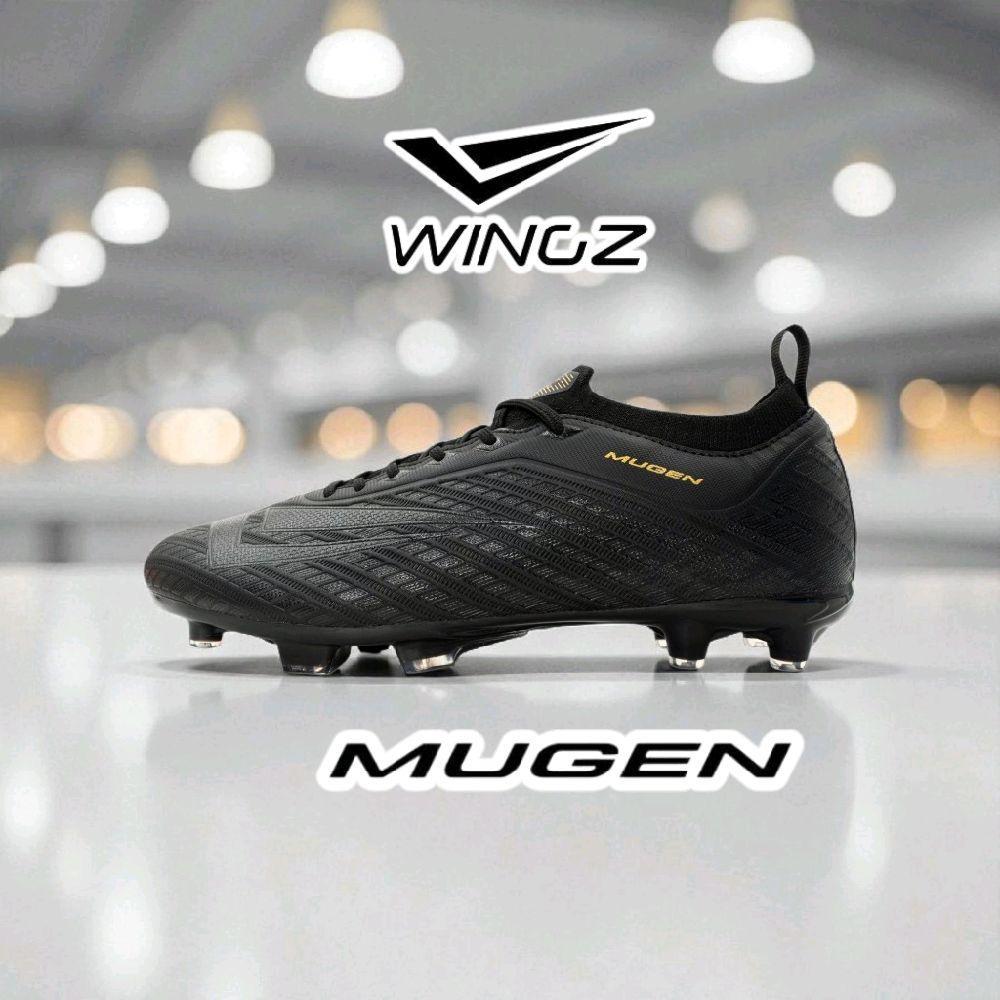 รองเท้าฟุตบอล WINGZ  MUGEN รองท็อป ดำทอง พร้อมส่ง
