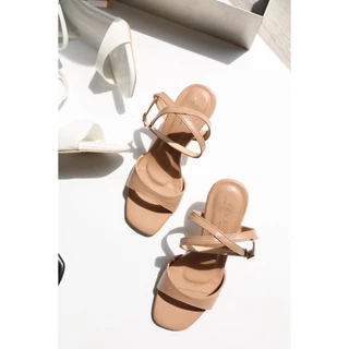 YOURSHOES B23 / รองเท้าส้นสูง 3นิ้ว รองเท้ารัดข้อ รองเท้าผู้หญิง