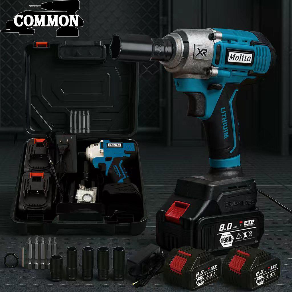 MOLITA บล็อกไฟฟ้า 198V บล็อกแบต บล็อกแบตเตอรี่  2ระบบ แบตเตอรี่ อย่างดี 1ก้อน หรือ 2ก้อน  บล็อกไร้สา