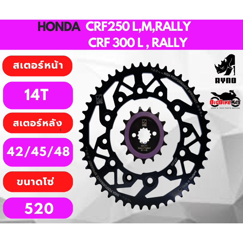 สเตอร์ Honda CRF250 L,M,R,X, Rally / CRF300 L, Rally ยี่ห้อ RYNO และ JOMTHAI