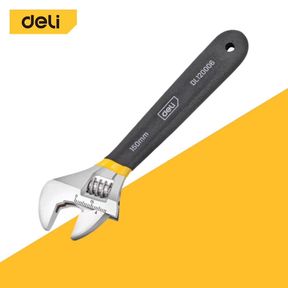 Deli ประแจเลื่อน ประแจอเนกประสงค์ กุญแจเลื่อน ขนาด 6 8 10 12 นิ้ว แข็งแรง ด้ามจับถนัดมือ Adjustable Wrench