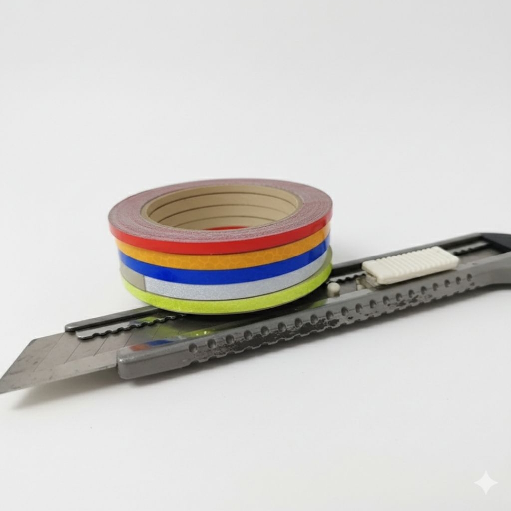 แถบสติ๊กเกอร์สะท้อนแสงเส้นเล็ก ขนาด 3มิล ยาว 4เมตร ใช้คาดลายรถยนต์ / มอเตอร์ไซค์ เพื่อความเพื่อความหล่อเท่