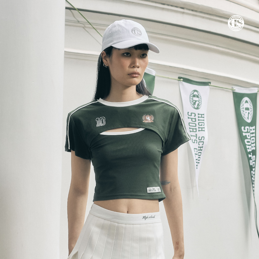 Highschool Sports Collection 2025 piping top set เสื้อสายเดี่ยว ท็อปเซตแฟชั่น - STG11703