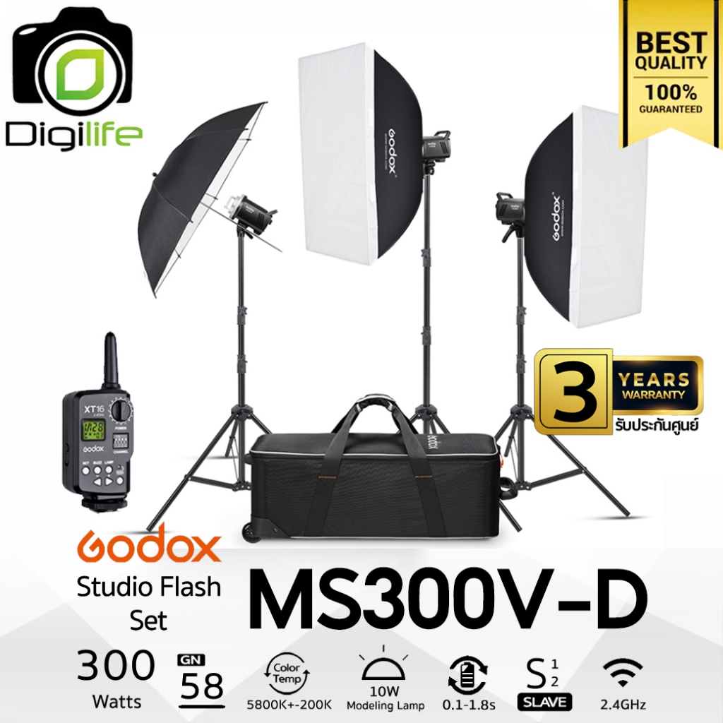 Godox Studio Flash MS300V-F, MS300V-A, MS300V-D, SET ชุดแฟลชสตูดิโอ 300W - รับประกันศูนย์ Godox Thai